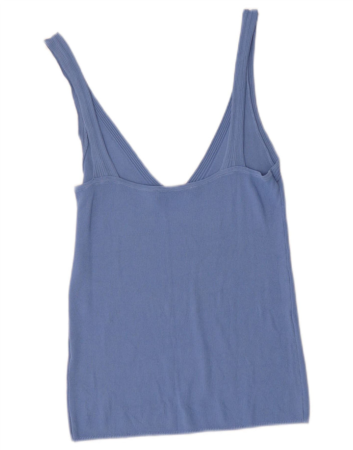Zara Womens Cami Top UK 12 Azul Médio