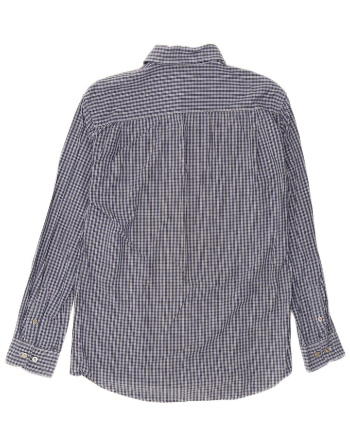 Camisa masculina Calvin Klein de algodão xadrez azul médio
