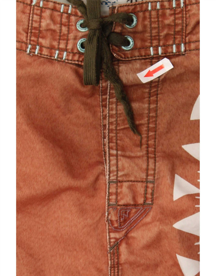 Quiksilver Shorts de natação masculino gráfico poliéster geométrico marrom médio