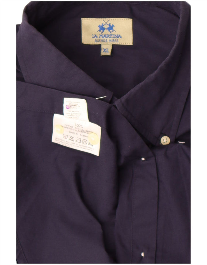 Camisa gráfica masculina La Martina XL azul marinho algodão
