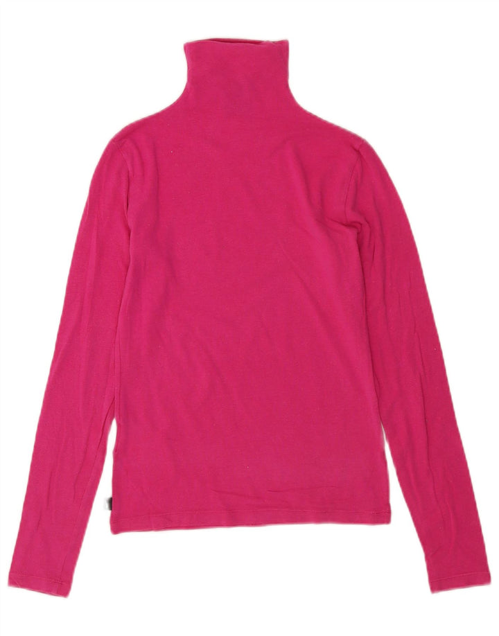 Top feminino Nike manga comprida UK 8/10 pequeno algodão rosa