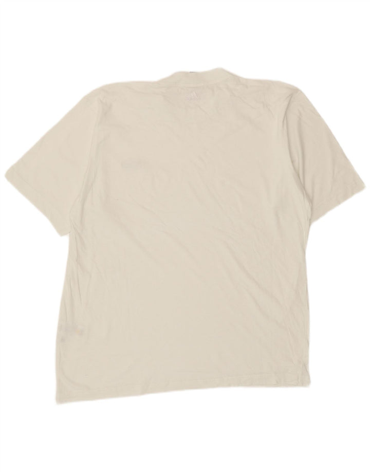 ADIDAS Mens T-Shirt Top Grande Algodão Branco