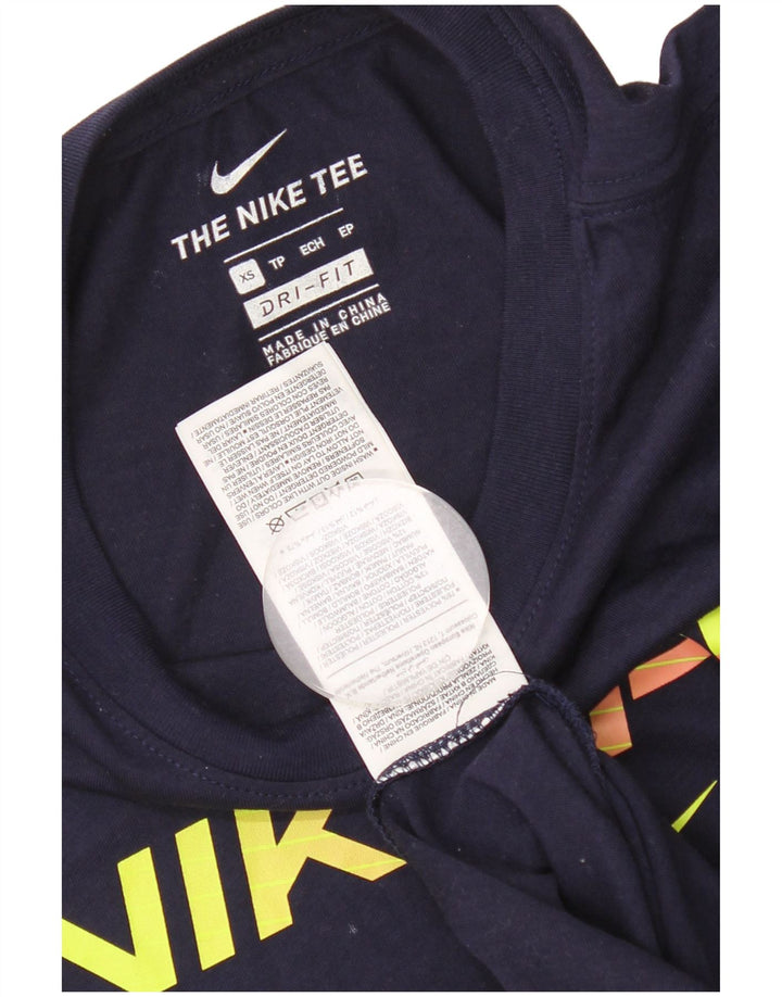 Camiseta masculina NIKE Dri Fit Graphic XS azul marinho poliéster