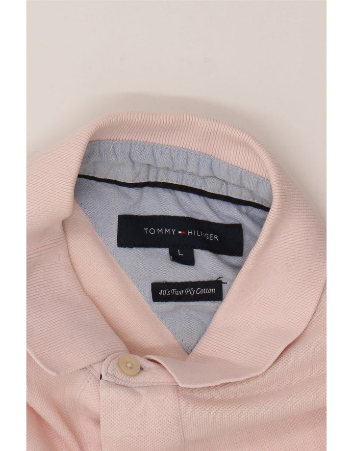 Camisa polo masculina TOMMY HILFIGER grande algodão rosa