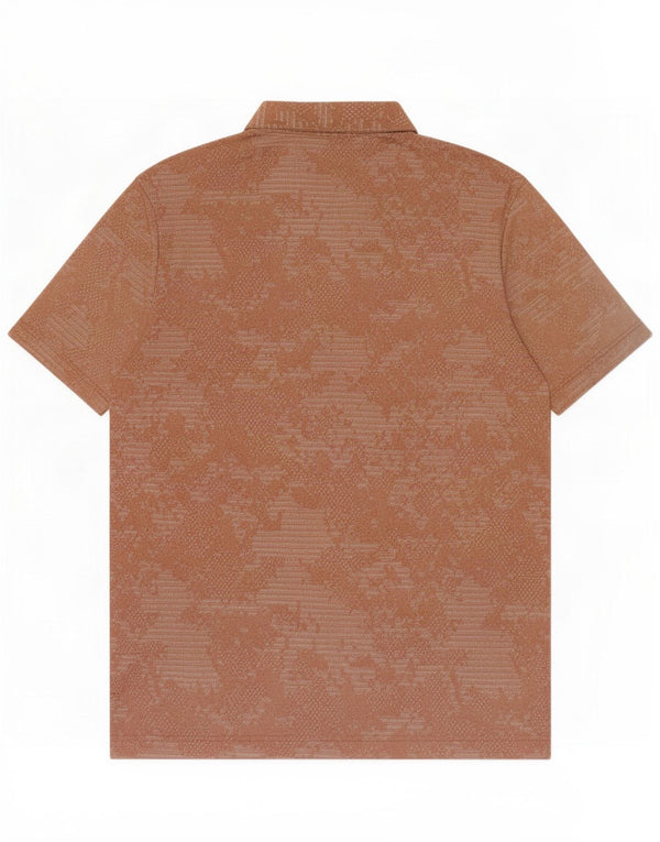 Camisa polo masculina Adidas grande poliéster geométrico marrom