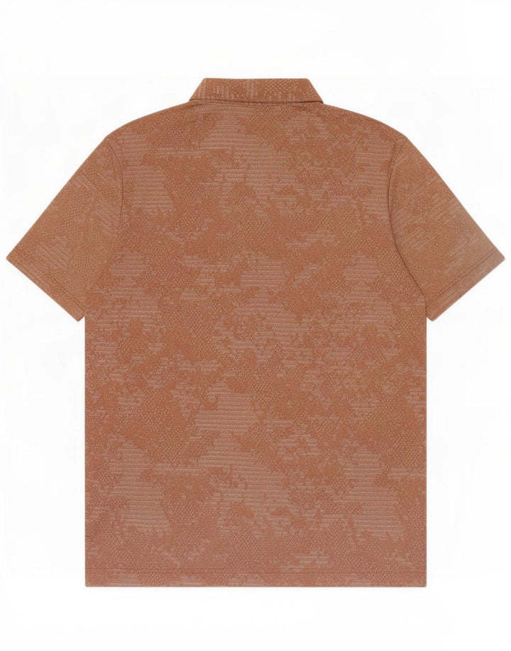 Camisa polo masculina Adidas grande poliéster geométrico marrom