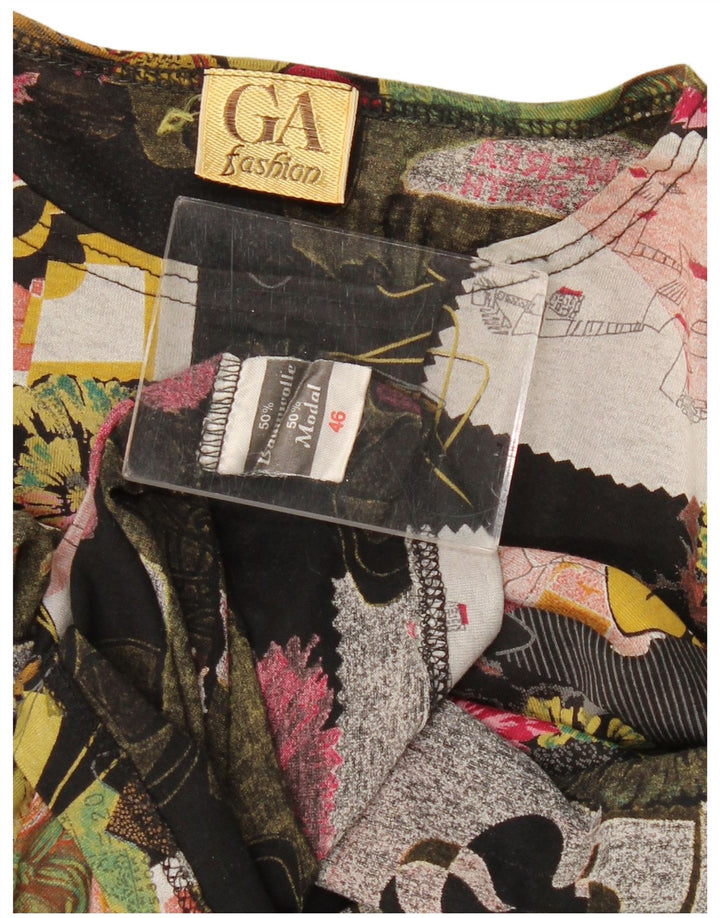 Camiseta feminina VINTAGE com estampa gráfica EU 46 XL algodão multicolorido