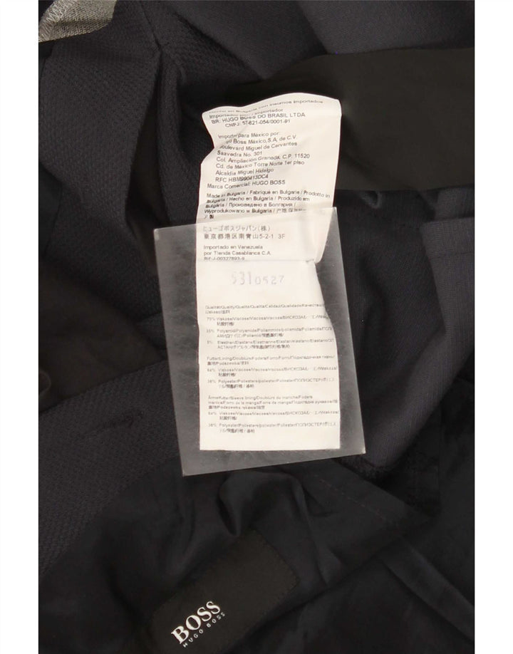 Jaqueta Blazer Masculina Hugo Boss com 2 Botões EU 48 Viscose Azul Marinho Médio