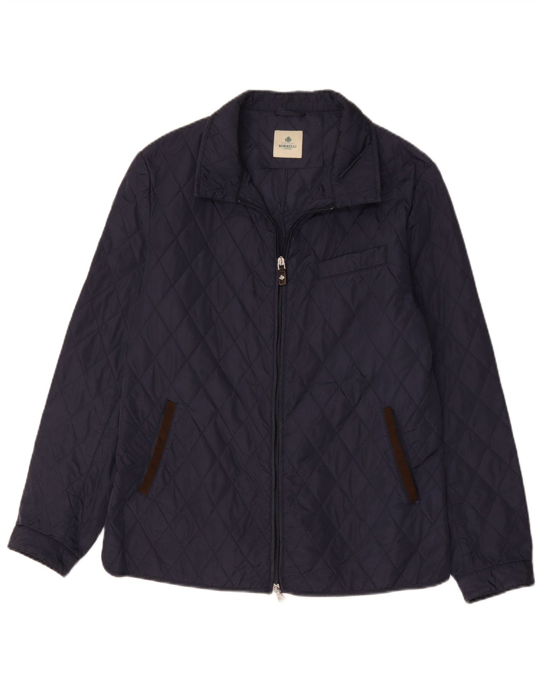Jaqueta acolchoada masculina Luigi Borrelli Napoli UK 38 azul marinho médio