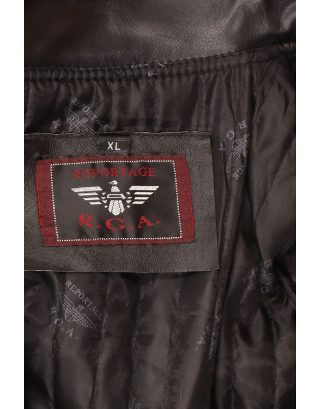 REPORTAGE Casaco de couro masculino UK 42 XL preto
