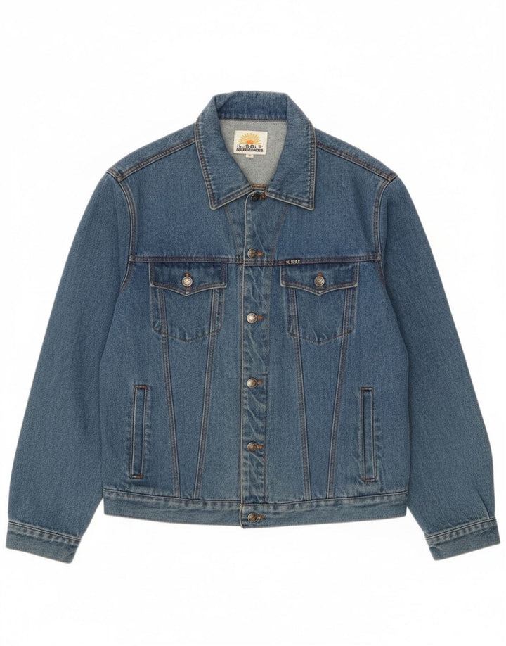 Jaqueta jeans masculina vintage UK 42 XL azul algodão clássico