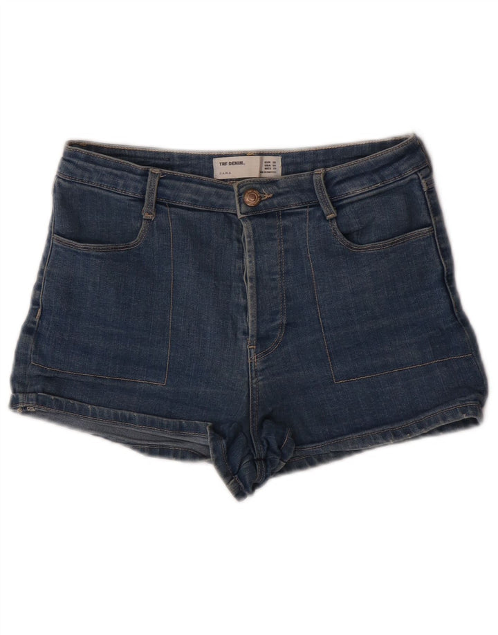 Shorts jeans feminino Zara EU 38 pequeno W28 algodão azul