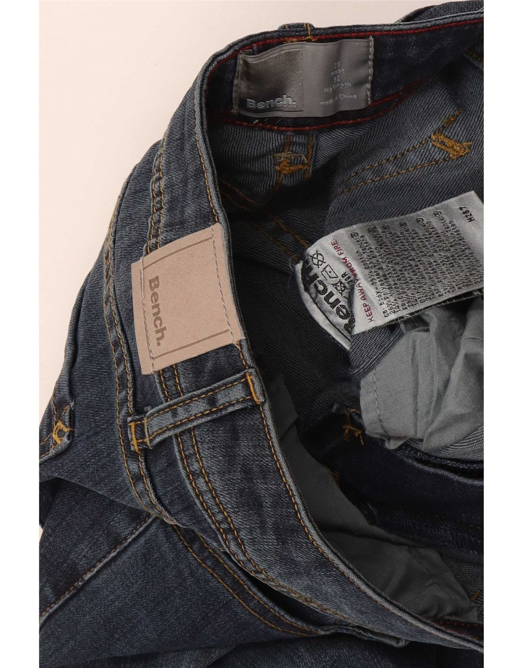 Jeans skinny feminino de banco W28 L32 algodão azul marinho
