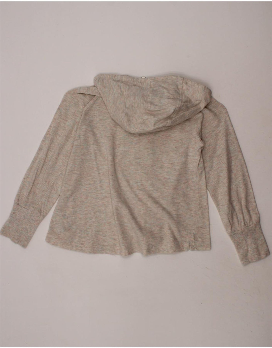 NIKE Girls Zip Hoodie Sweater 5-6 Years Medium Grey Flecked Cotton Vintage Nike and Second-Hand Nike from Messina Hembry 