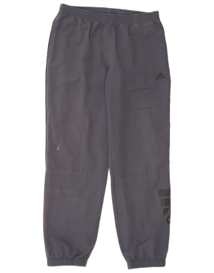 ADIDAS Mens Graphic Tracksuit Calças Joggers Grande Cinza Poliéster