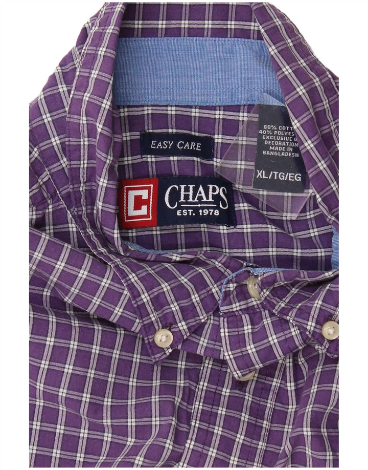 Camisa masculina CHAPS XL roxo xadrez algodão