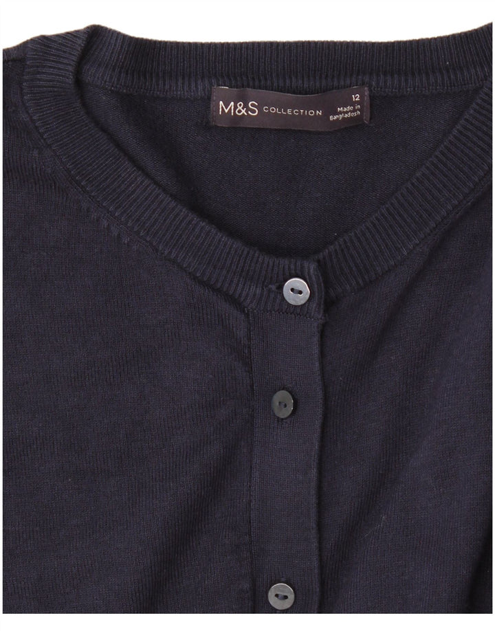 Suéter cardigã feminino Marks & Spencer Reino Unido 12 médio azul marinho