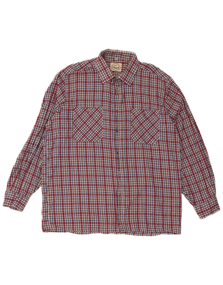 Camisa masculina Follie tamanho 43/44 XL algodão xadrez multicolorido