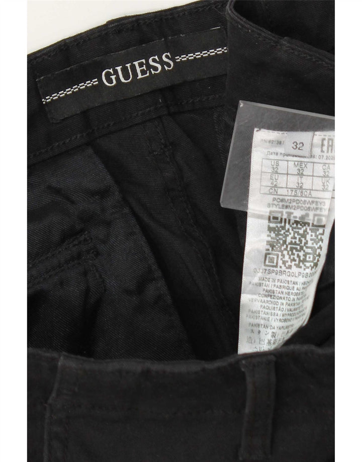 Guess Mens Cargo Shorts W32 Médio Algodão Preto