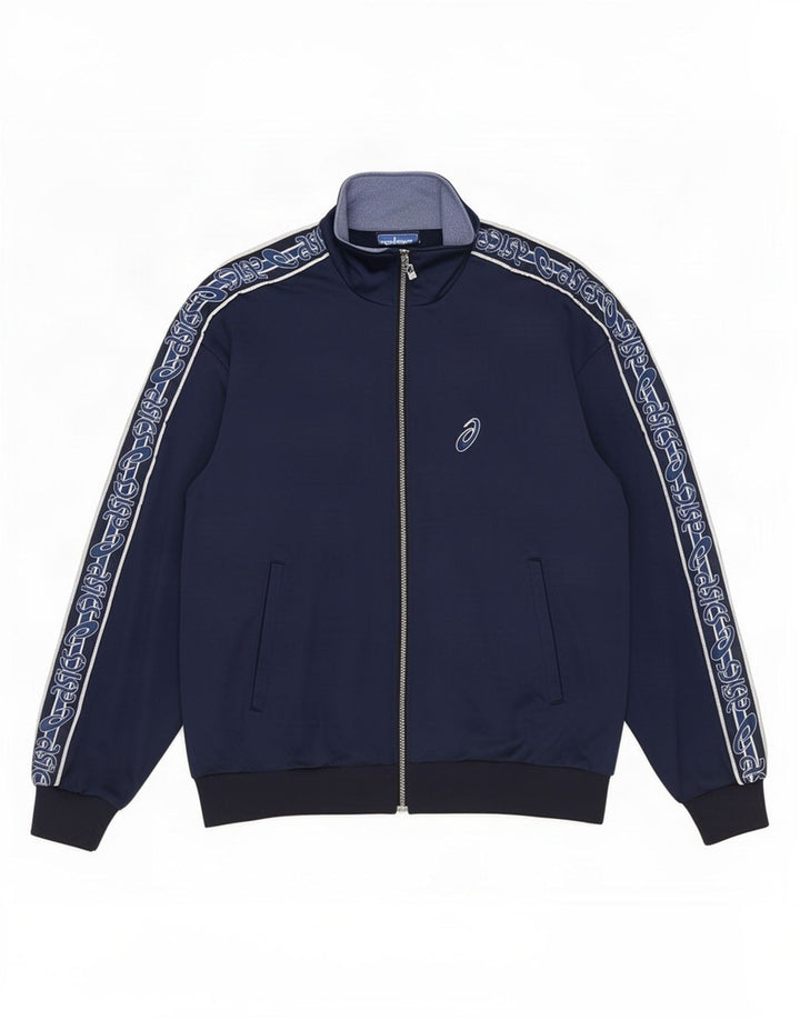 Jaqueta masculina Asics Graphic Tracksuit Top grande bloco colorido azul marinho