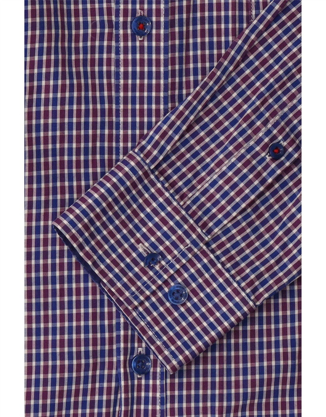 Camisa masculina Pierre Cardin pequena xadrez azul poliéster