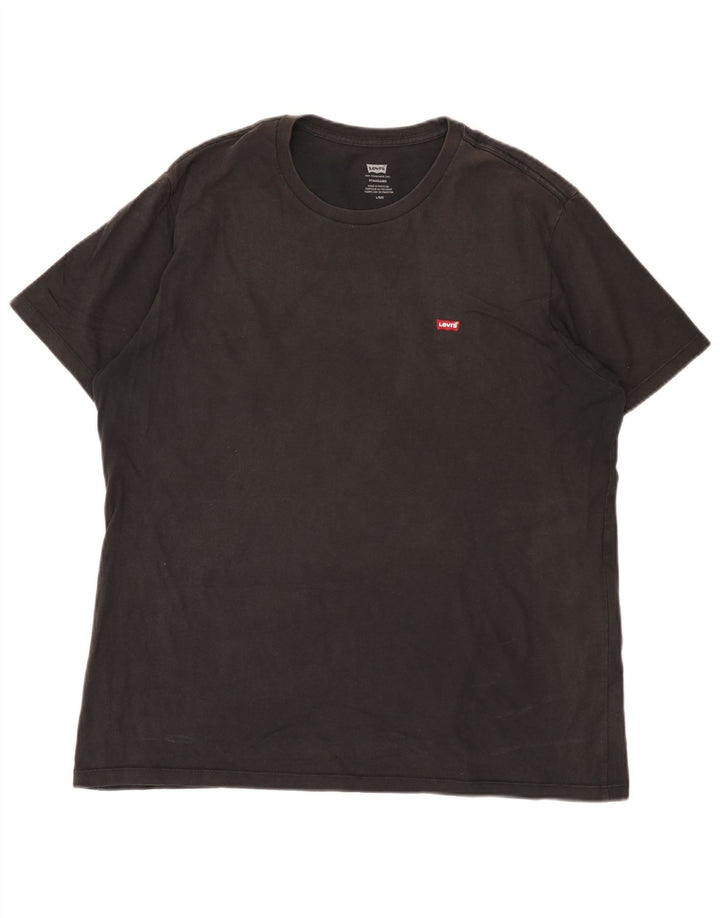 Camiseta masculina padrão Levi's Top grande de algodão preto
