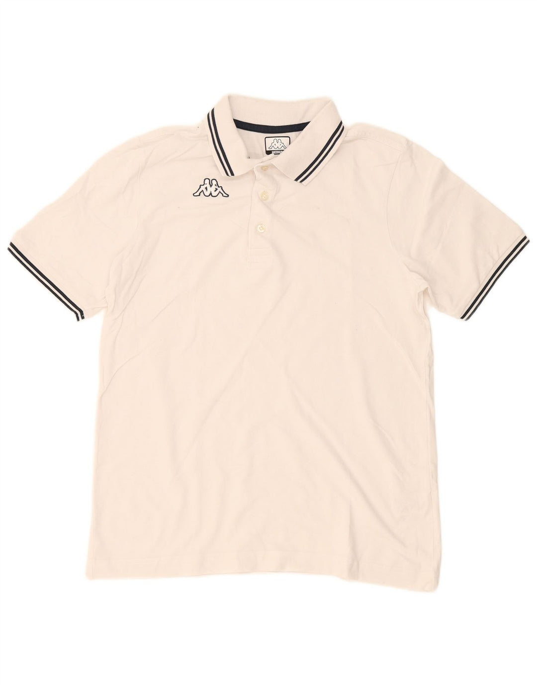 Camisa polo masculina KAPPA de algodão branco médio