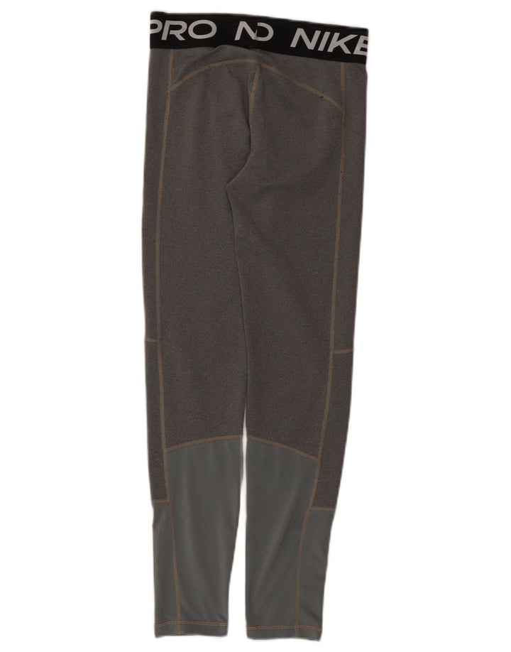 Leggings gráficas Nike para meninas 12-13 anos grandes cinza colorblock poliéster