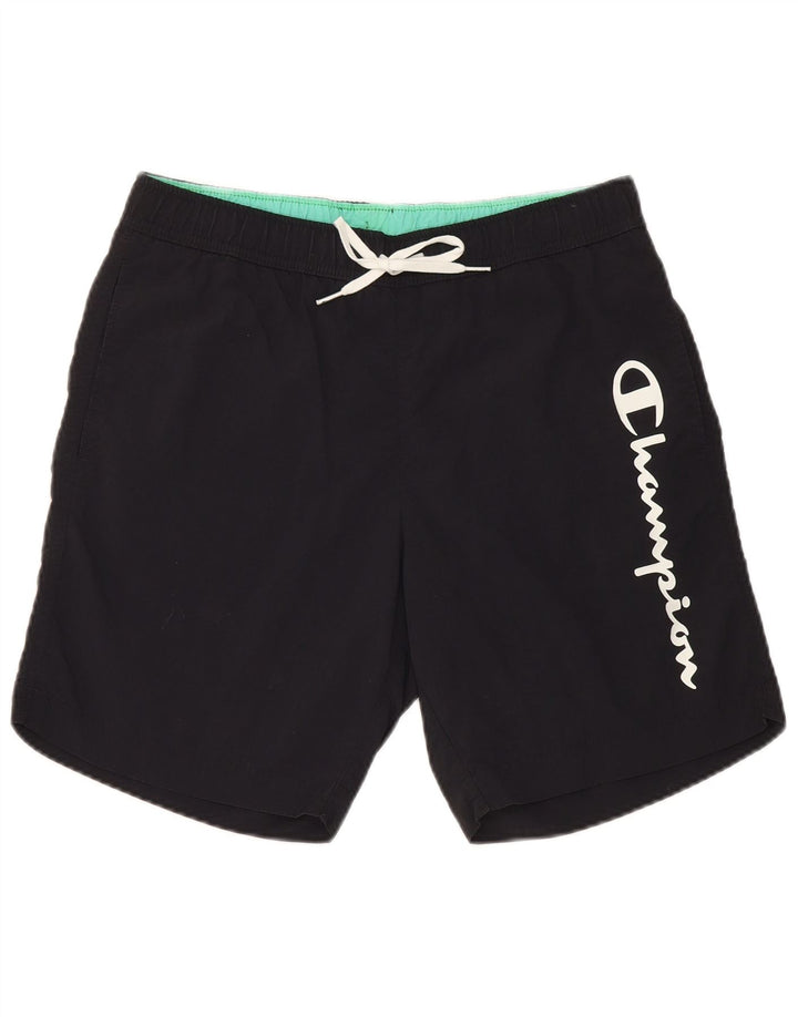 Shorts de natação masculino Champion Graphic pequeno preto poliamida