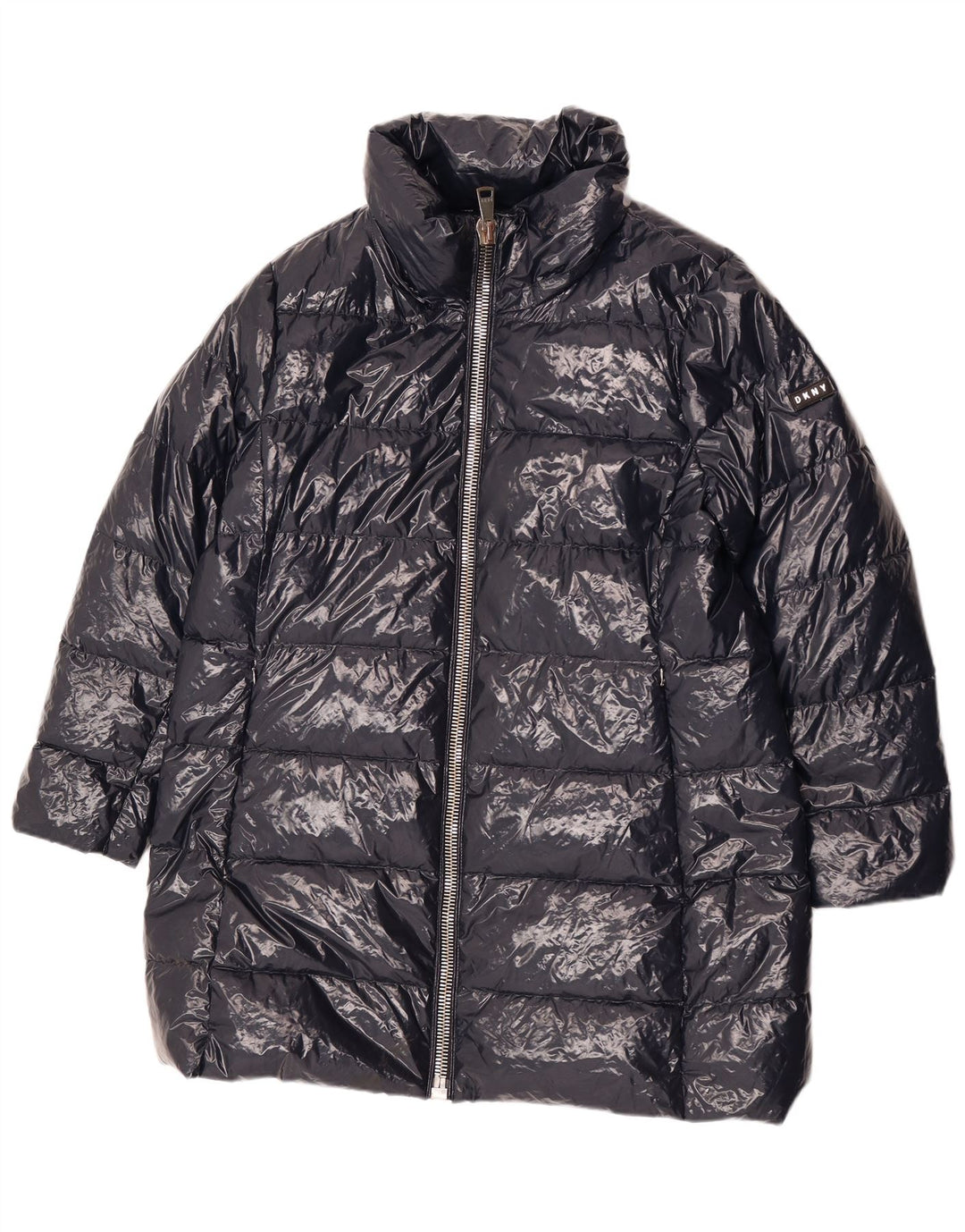 Casaco acolchoado feminino Dkny UK 18 XL azul marinho nylon