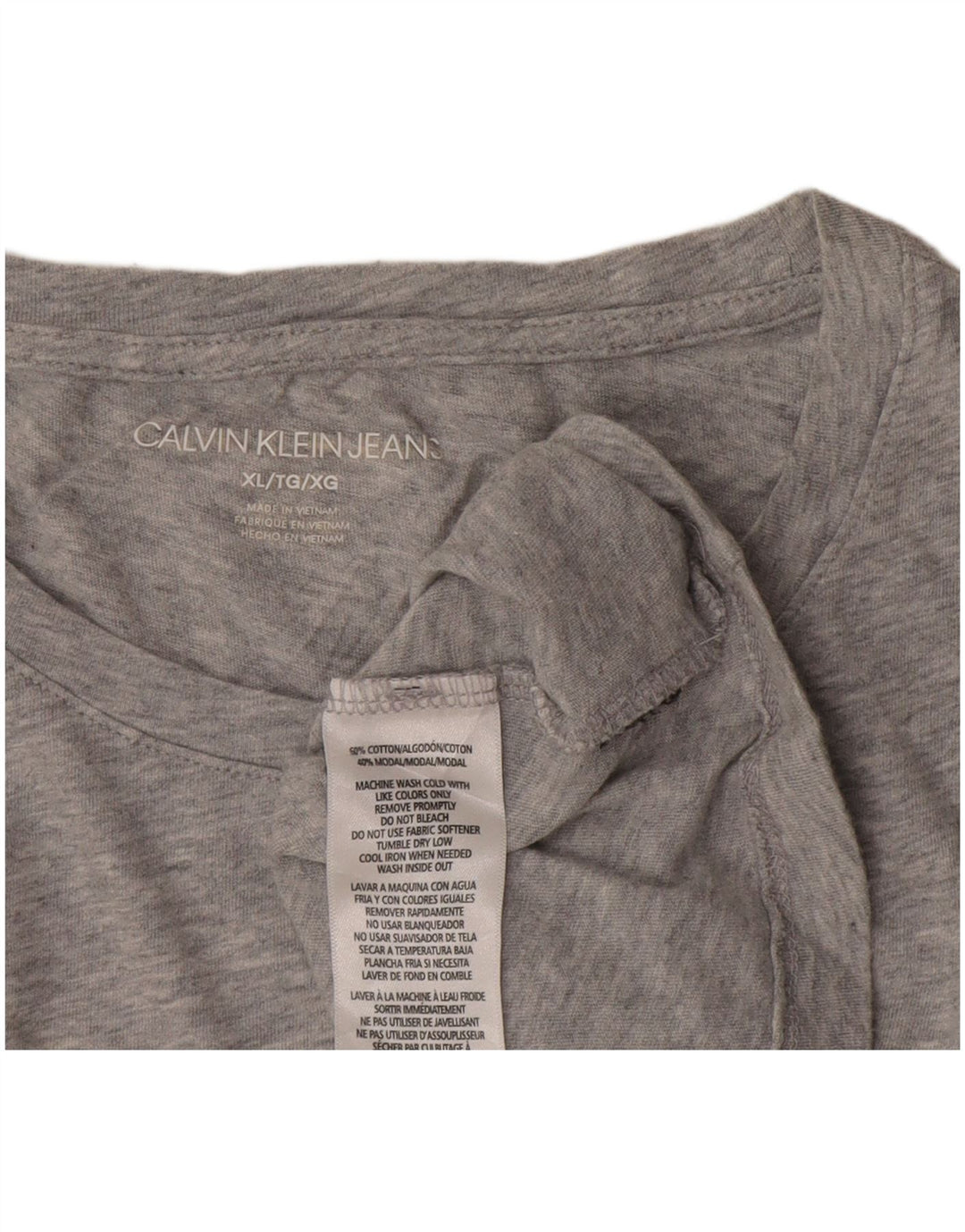 Camiseta feminina Calvin Klein com estampa gráfica UK 18 XL algodão cinza