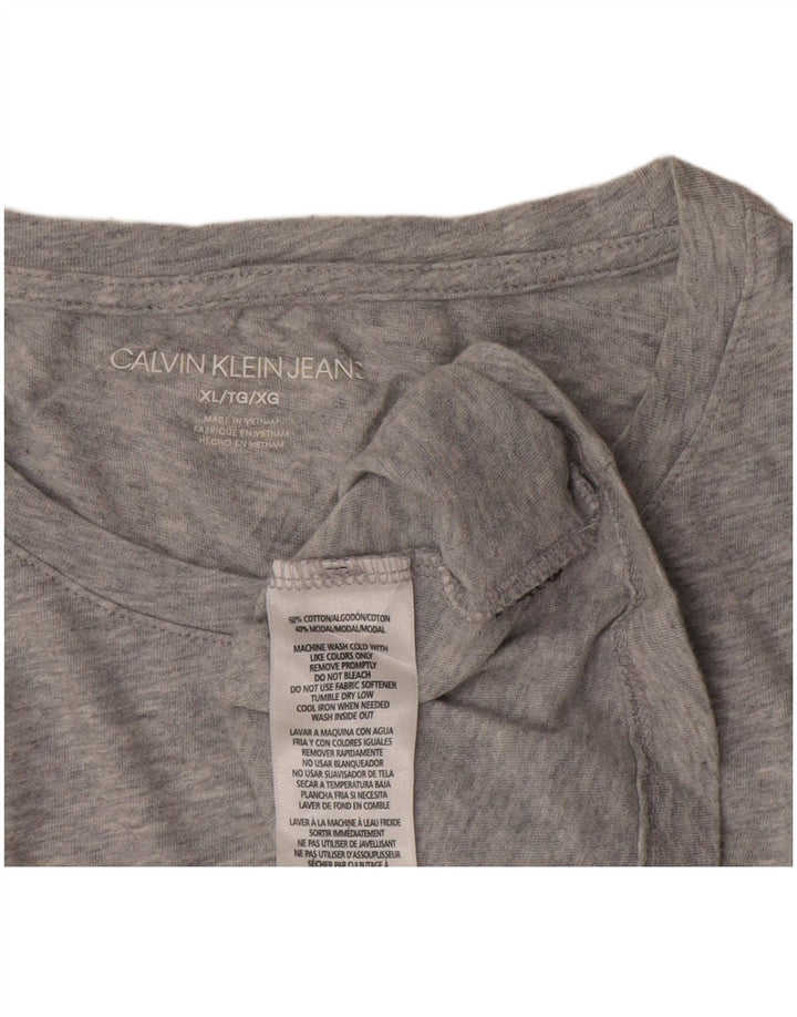Camiseta feminina Calvin Klein com estampa gráfica UK 18 XL algodão cinza