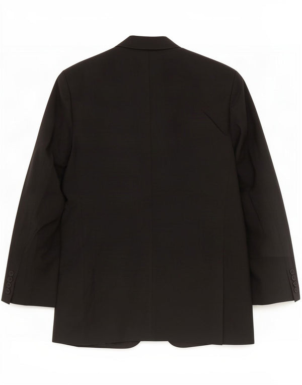 Jaqueta blazer masculina de 2 botões Marks & Spencer Reino Unido 44 XL preto poliéster