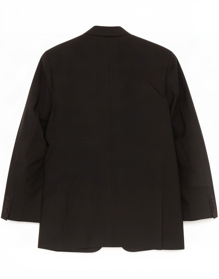 Jaqueta blazer masculina de 2 botões Marks & Spencer Reino Unido 44 XL preto poliéster