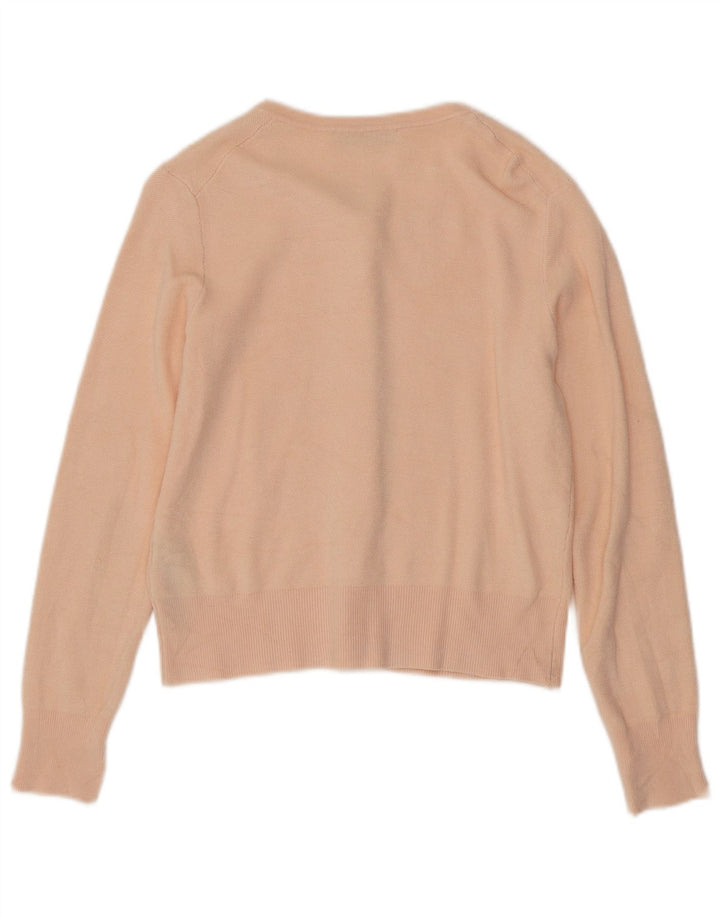 Suéter cardigã feminino Zara Reino Unido 12 viscose rosa médio