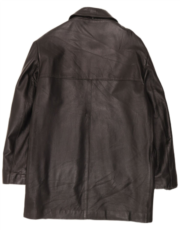 Jaqueta de couro vintage masculina regular fit UK 40 grande preta