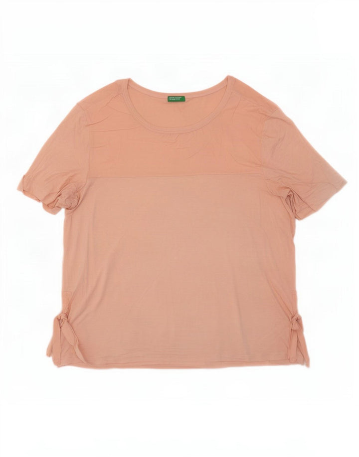 Camiseta feminina Benetton UK 16 grande rosa