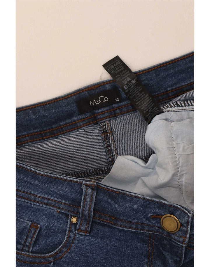 M&Co Jeans Slim Feminino UK 12 Médio W34 L28 Azul Algodão