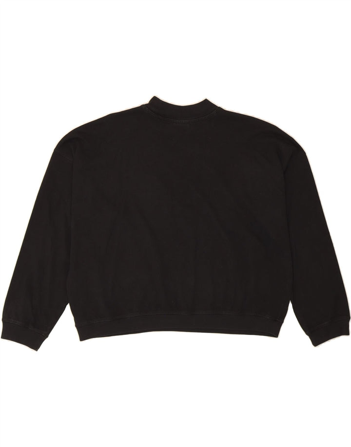 CHAMPION Womens Graphic Oversized Sweatshirt Jumper UK 6 XS Black Cotton Vintage Champion and Second-Hand Champion from Messina Hembry 