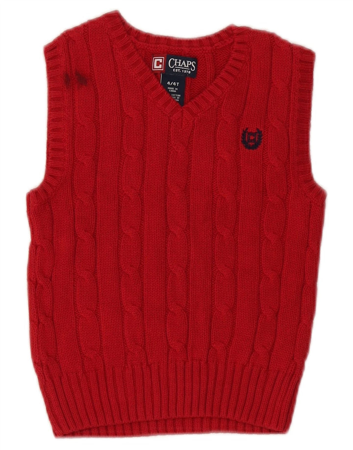 Chaps Boys Vest Tank Top 3-4 Anos Algodão Vermelho