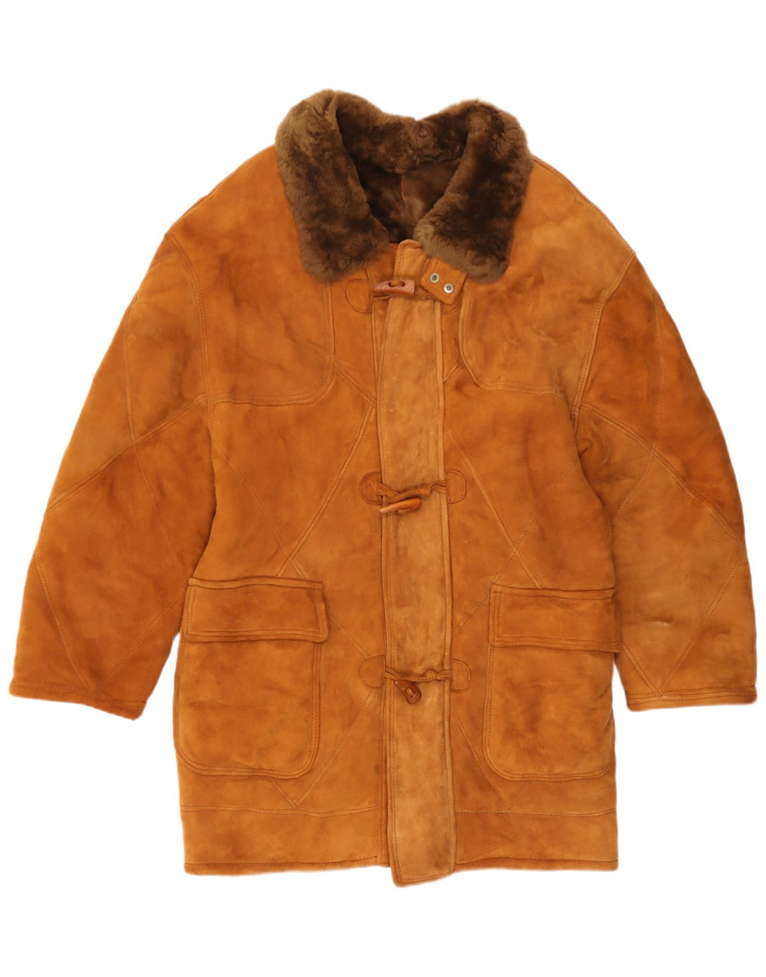 Jaqueta masculina Marpel Shearling UK 36 pequena marrom shearling