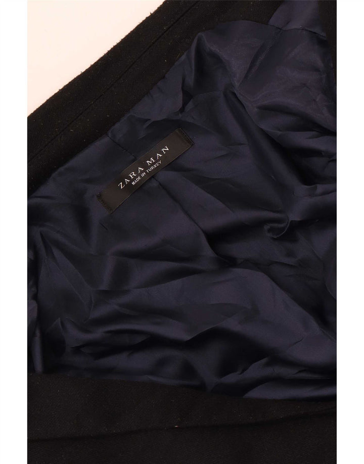 Jaqueta blazer masculina Zara com 2 botões Reino Unido 36 pequena preta