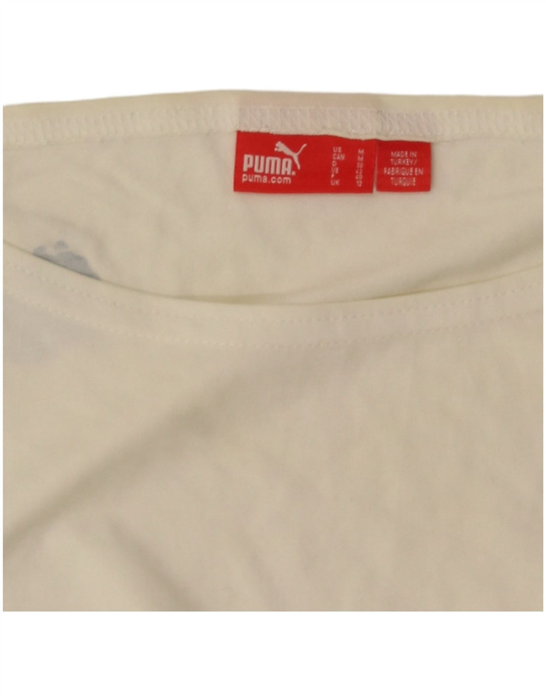 Puma Camiseta feminina gráfica Top UK 12 Medium White Colourblock