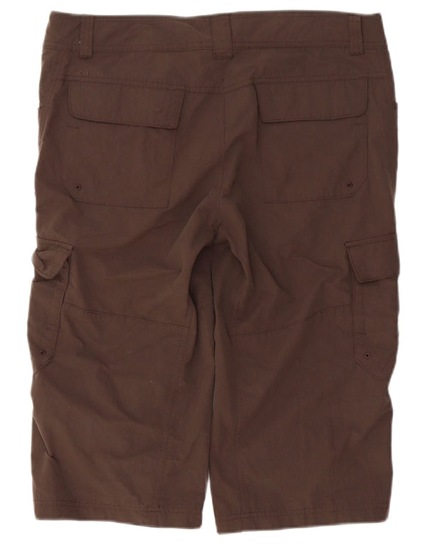 Bermuda feminina Columbia Cargo Shorts US 12 grande W36 marrom nylon