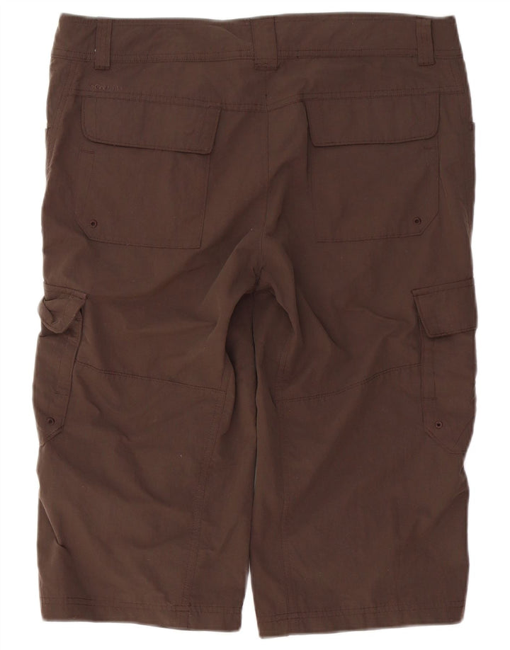 Bermuda feminina Columbia Cargo Shorts US 12 grande W36 marrom nylon