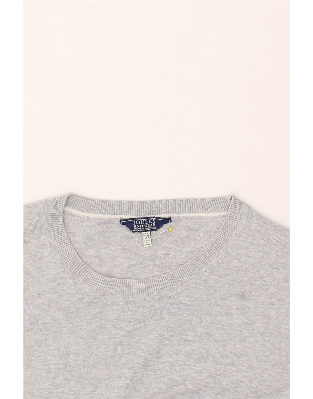 JOULES Womens Boat Neck Jumper Sweater UK 6 XS Grey Cotton Vintage Joules and Second-Hand Joules from Messina Hembry 