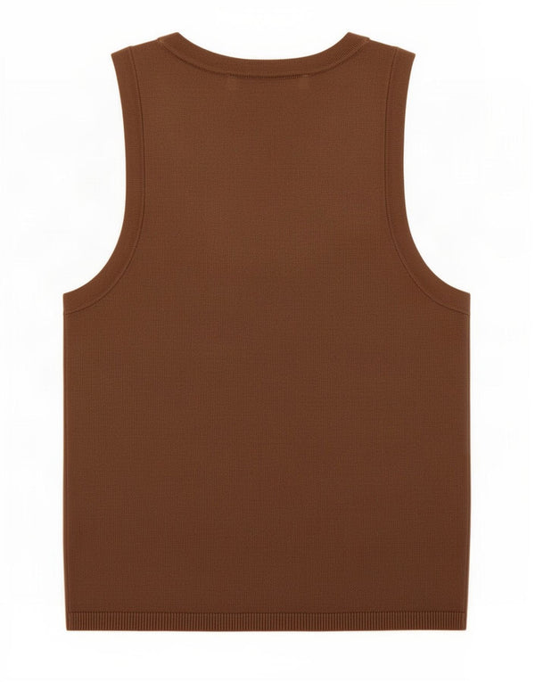Zara Womens Vest Top UK 12 Médio Marrom