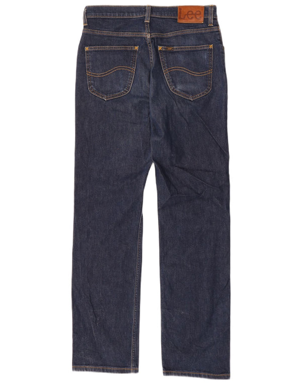 Lee Mens Brooklyn Straight Jeans W30 L32 Azul Algodão