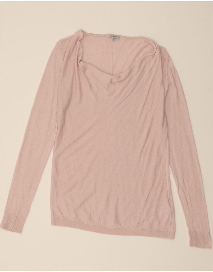 JIGSAW Womens Boat Neck Jumper Sweater UK 14 Medium Pink Polyamide Vintage Jigsaw and Second-Hand Jigsaw from Messina Hembry 