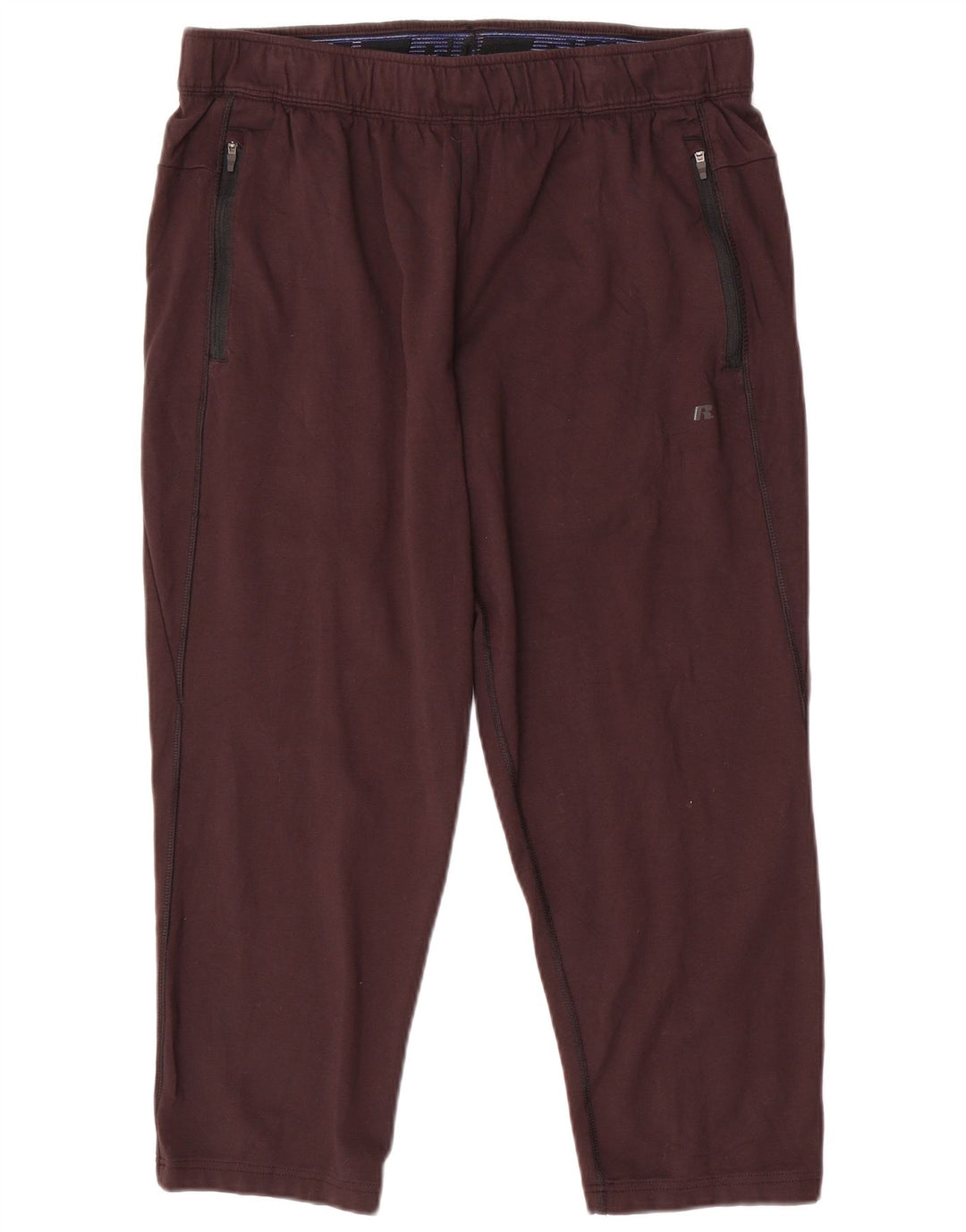 RUSSELL ATLÉTICO Mens Crop Calça de treino grande preto rayon